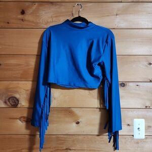 nwt l&b western fringe crop top